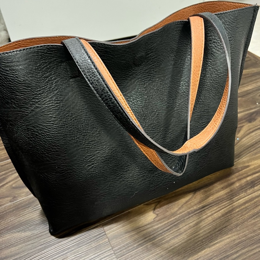 Elegant Black and Brown Tote Bag